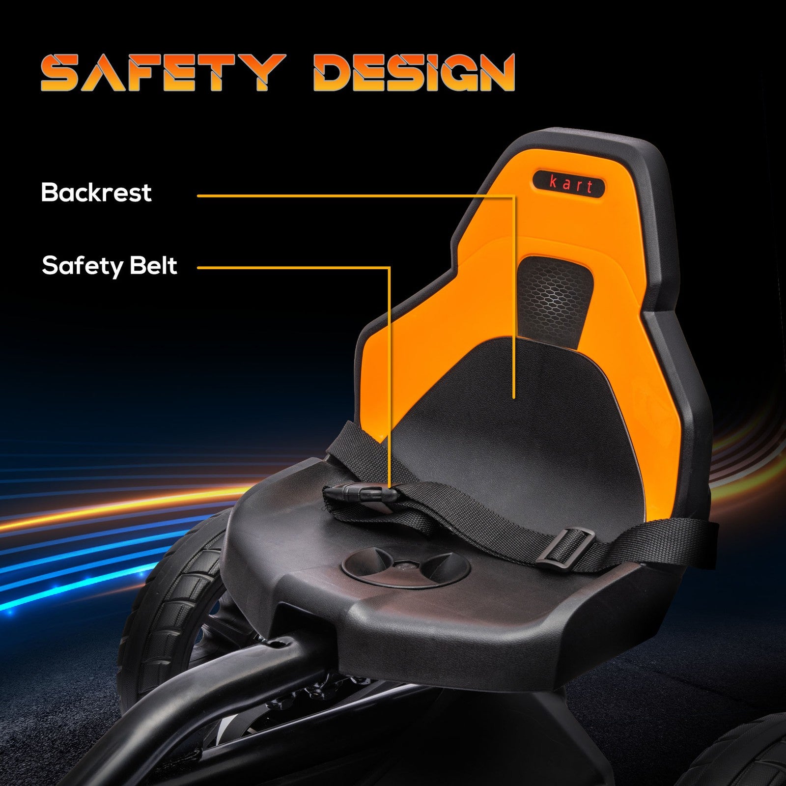 12V Electric Go-Kart for Kids with Adjustable Speed, Orange Trend Times 6