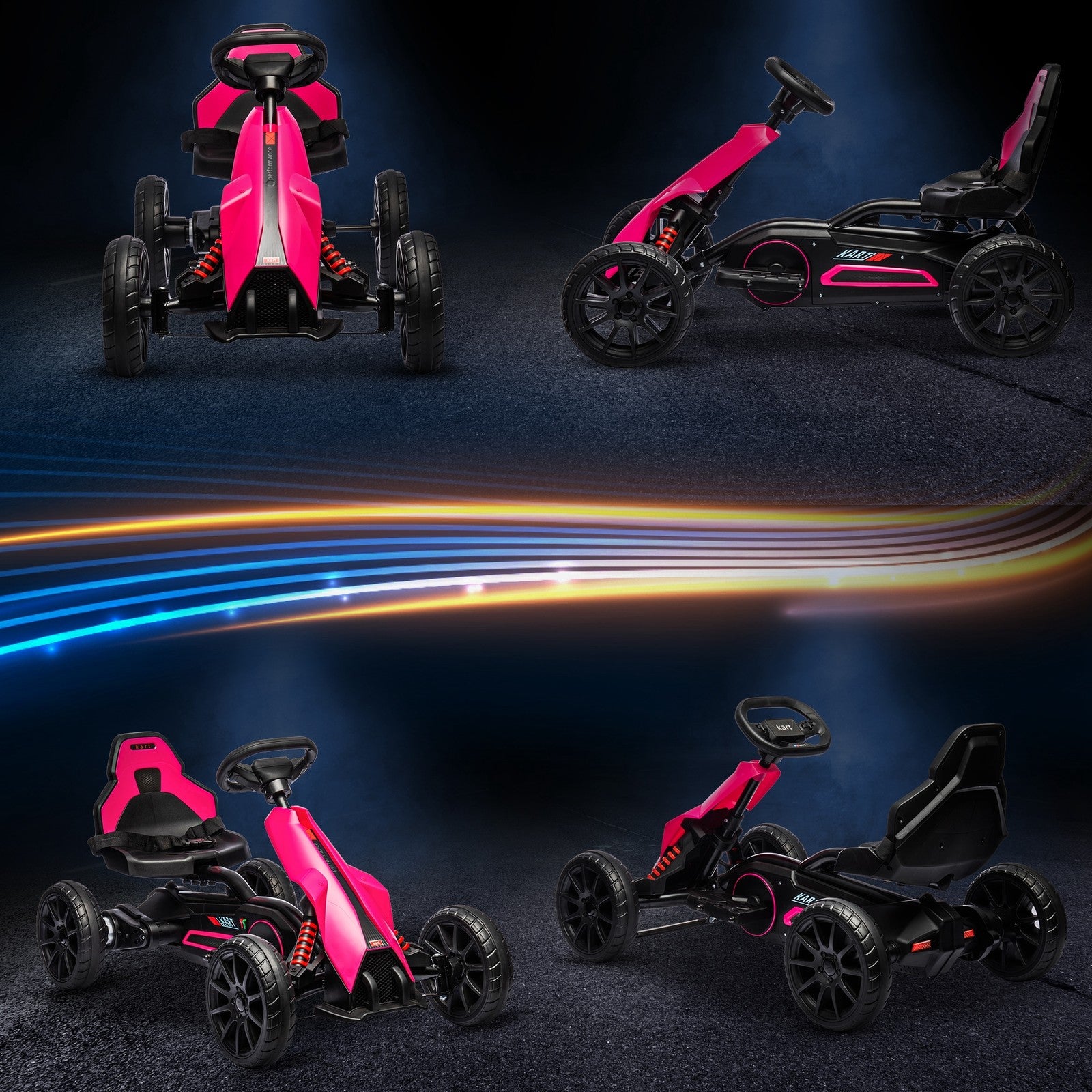 12V Electric Pink Go-Kart for Kids with Adjustable Speed Trend Times 7