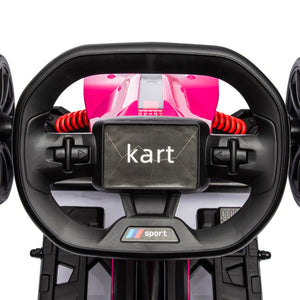 12V Electric Pink Go-Kart for Kids with Adjustable Speed Trend Times 9