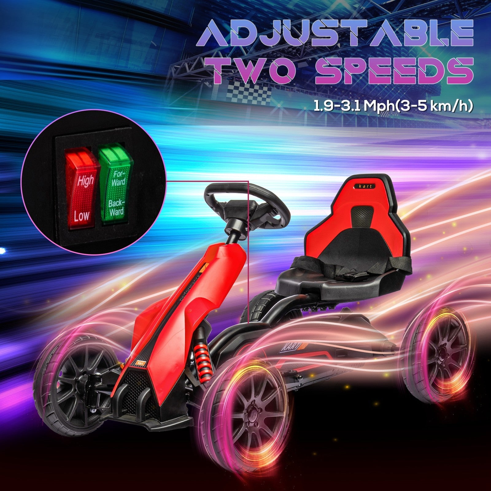 12V Electric Go-Kart for Kids with Adjustable Speed in Red Trend Times 5