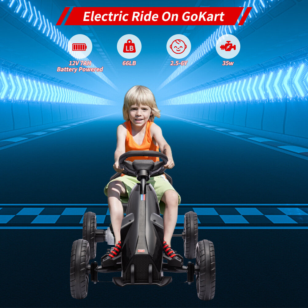 12V Electric Drift Go-Kart for Toddlers with 7Ah Battery and 35W Motor Trend Times 11
