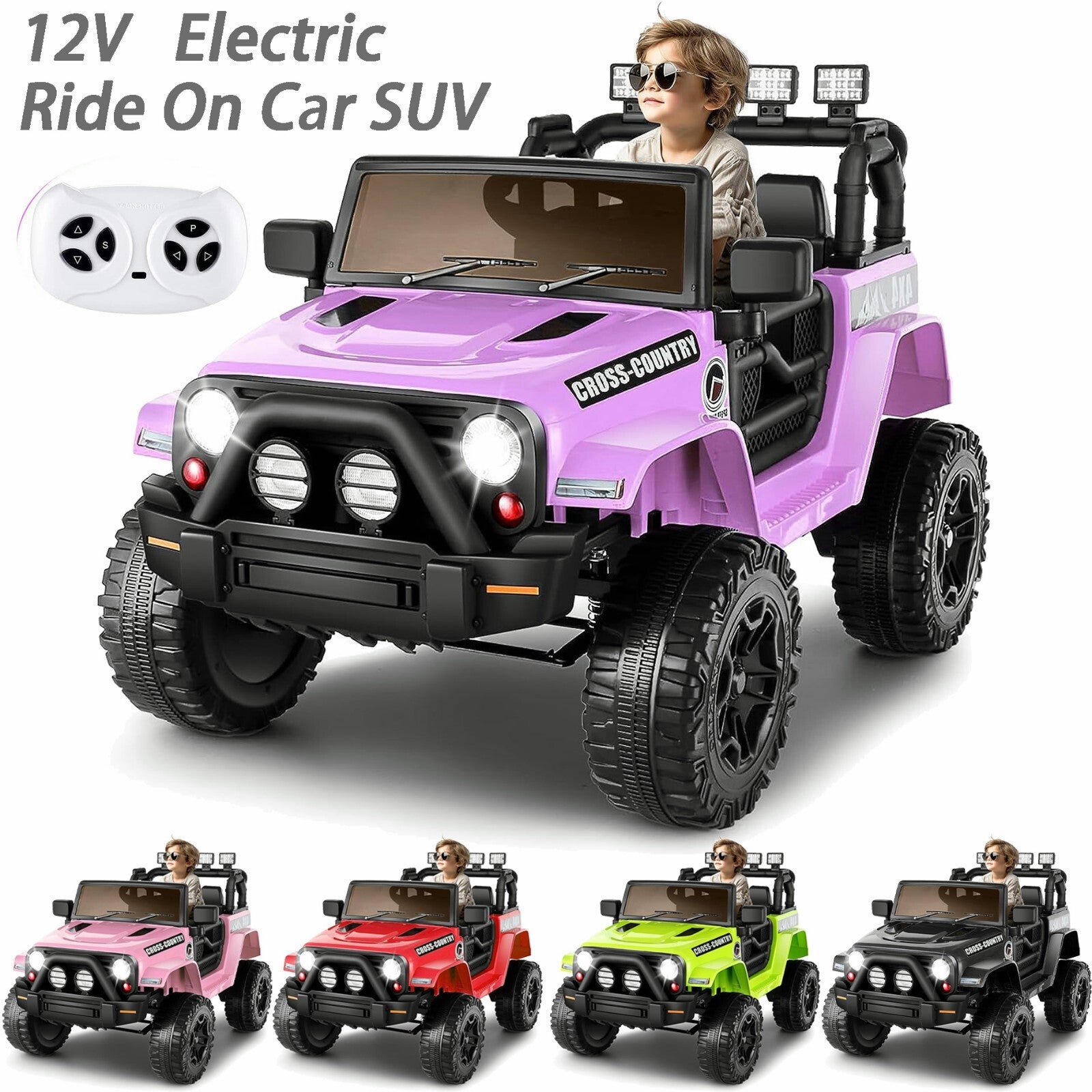 12V Electric Kids Jeep Truck Ride-On with Remote Control, Two Seats and Three Speeds Trend Times 12