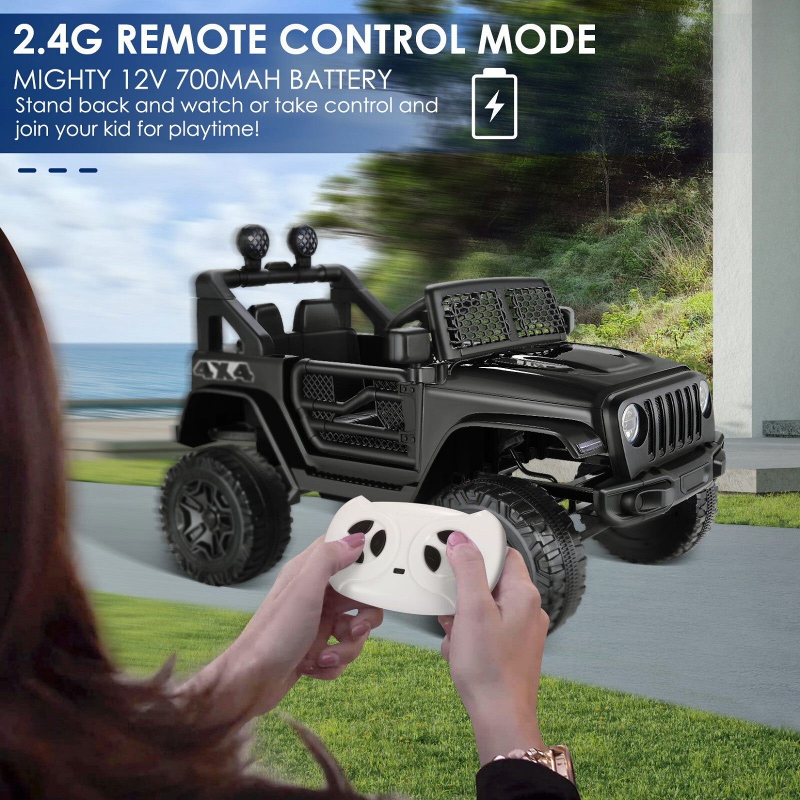 12V Electric Kids Jeep Truck Ride-On with Remote Control, Two Seats and Three Speeds Trend Times 27