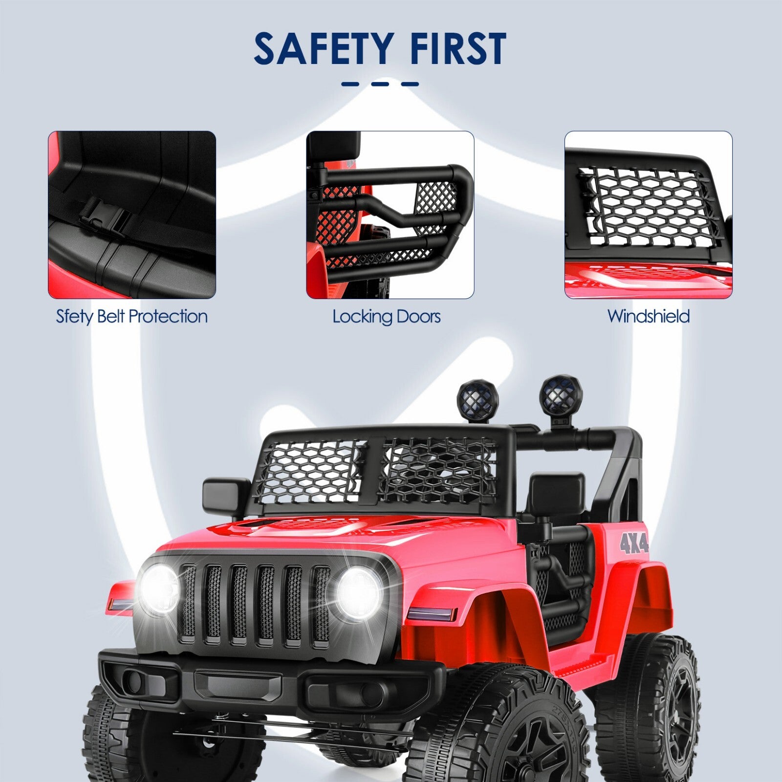 12V Electric Kids Jeep Truck Ride-On with Remote Control, Two Seats and Three Speeds Trend Times 4