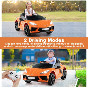 12V Electric Licensed Chevrolet Corvette C8 Kids Ride-On Car with Remote Control Trend Times 8
