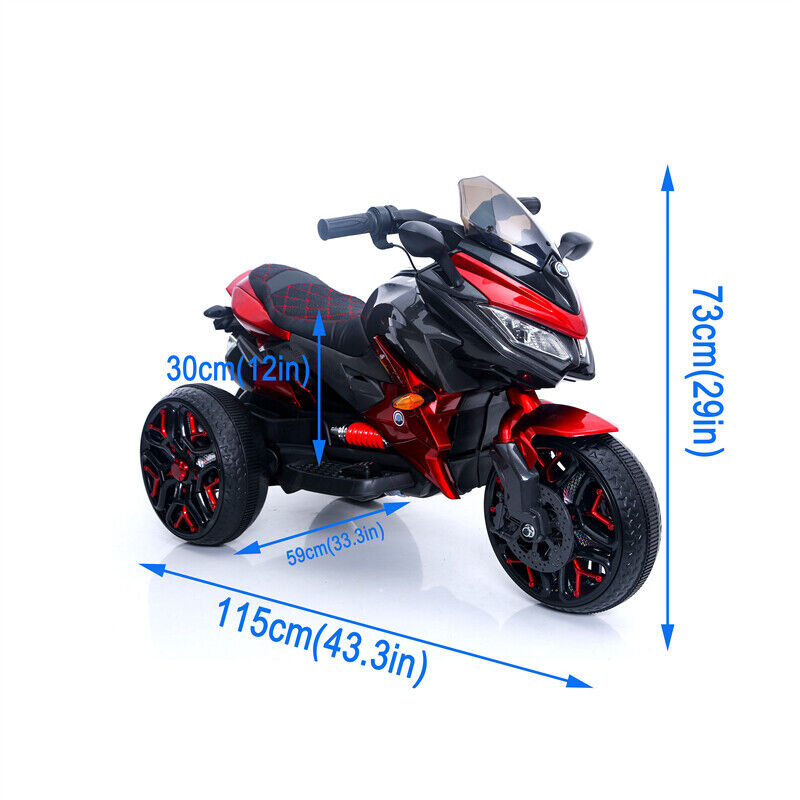 12V Electric 3-Wheel Kids Ride-On Motorcycle with Hand Controls and Lighting Wheels Trend Times 1