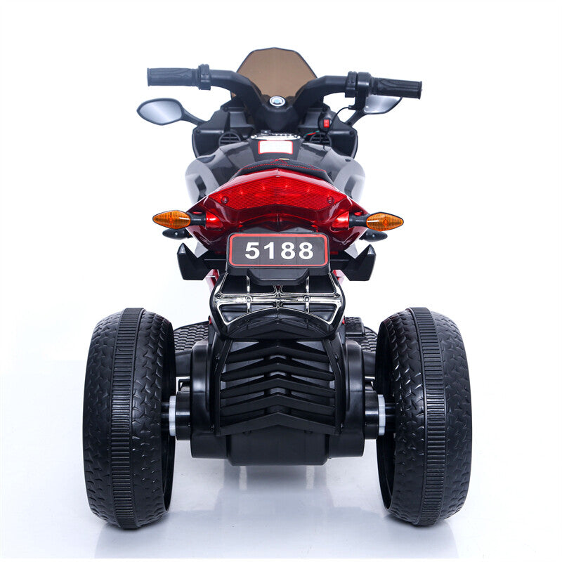 12V Electric Kids 3-Wheel Ride-On Motorcycle with Hand-Control and Lighting Wheels Trend Times 4
