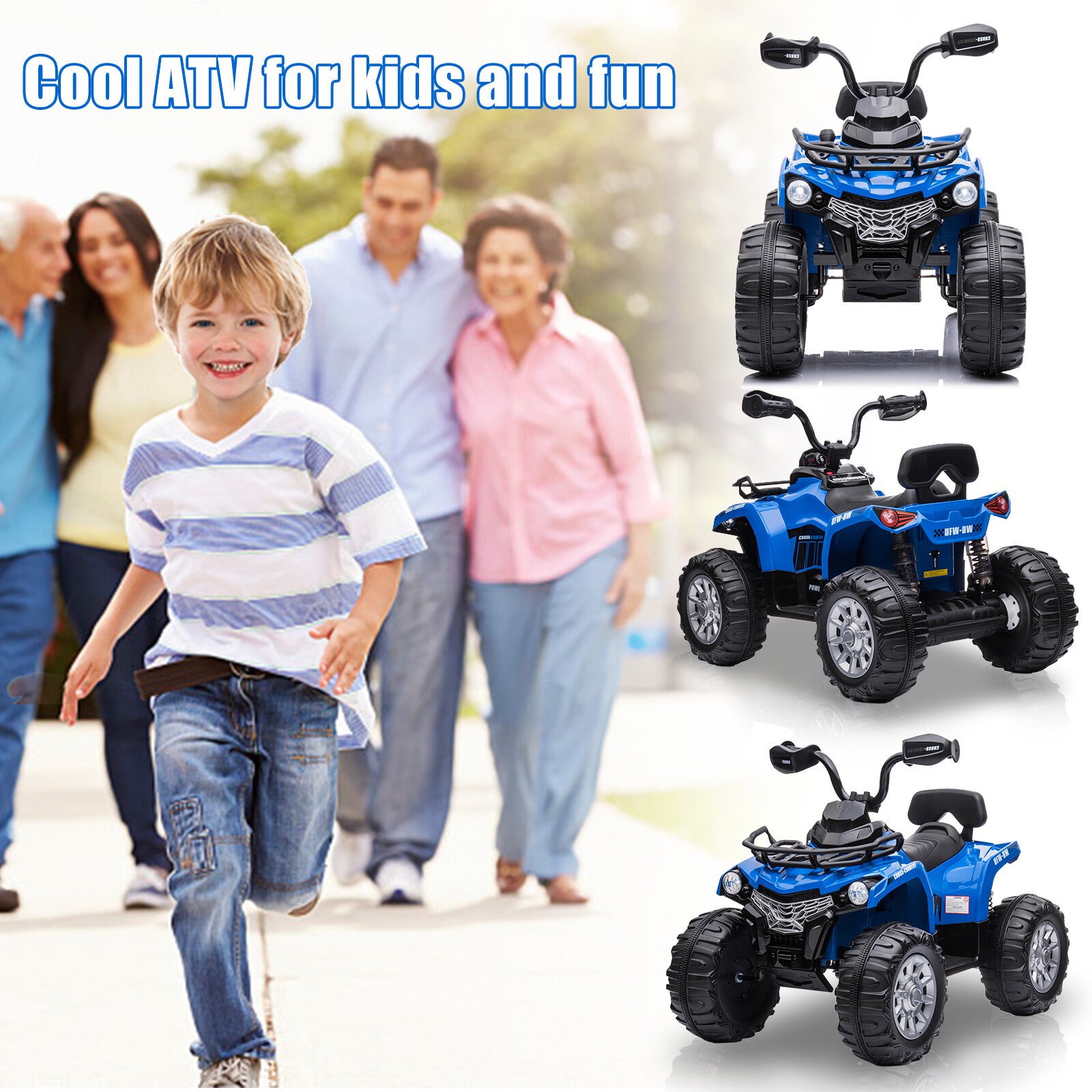 12V Electric Kids Ride-On Beach ATV Truck Toy with 2 Speeds and MP3 Battery Powered Trend Times 1