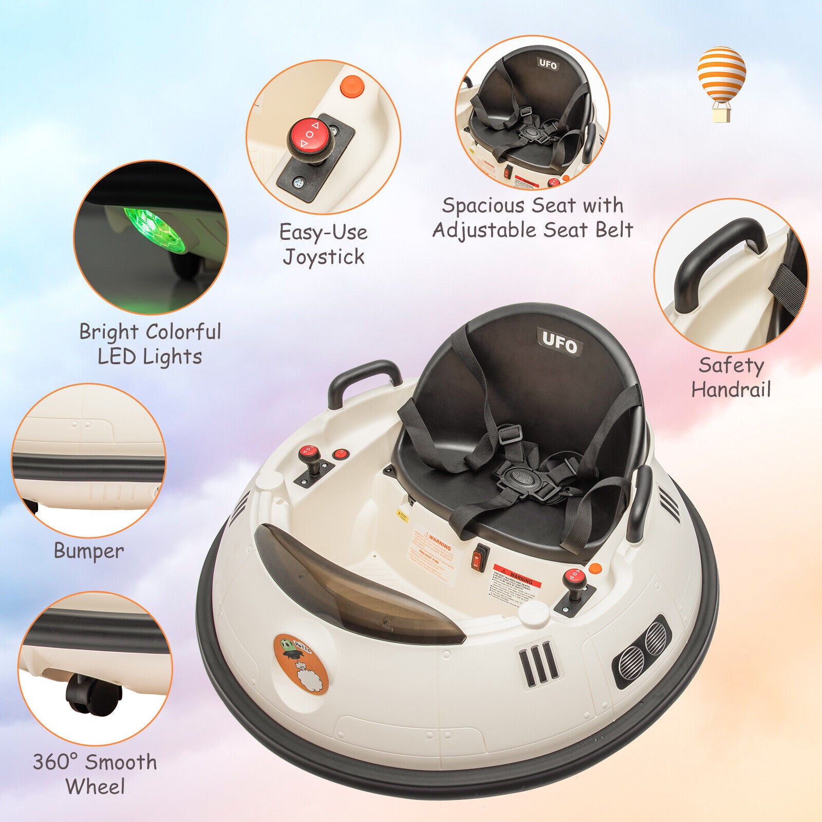 12V Electric Ride-On Bumper Car for Toddlers with Remote Control Trend Times 5