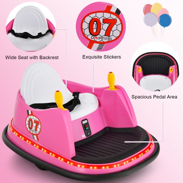 12V Electric Ride-On Bumper Car for Toddlers with Flashing Lights Trend Times 5