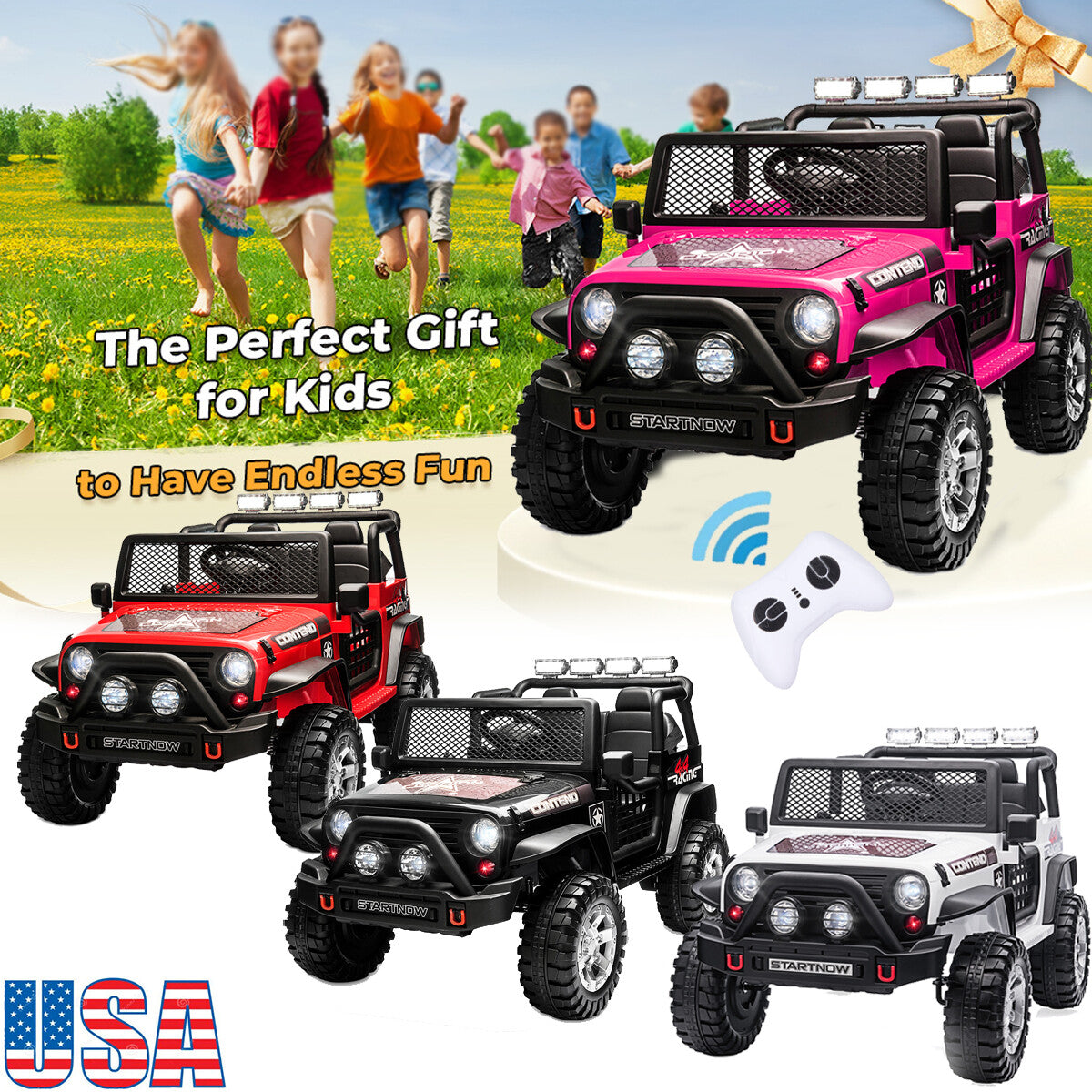 12V Electric 2-Seater Kids Ride-On Jeep Truck with Remote Control Toy Car Trend Times 10
