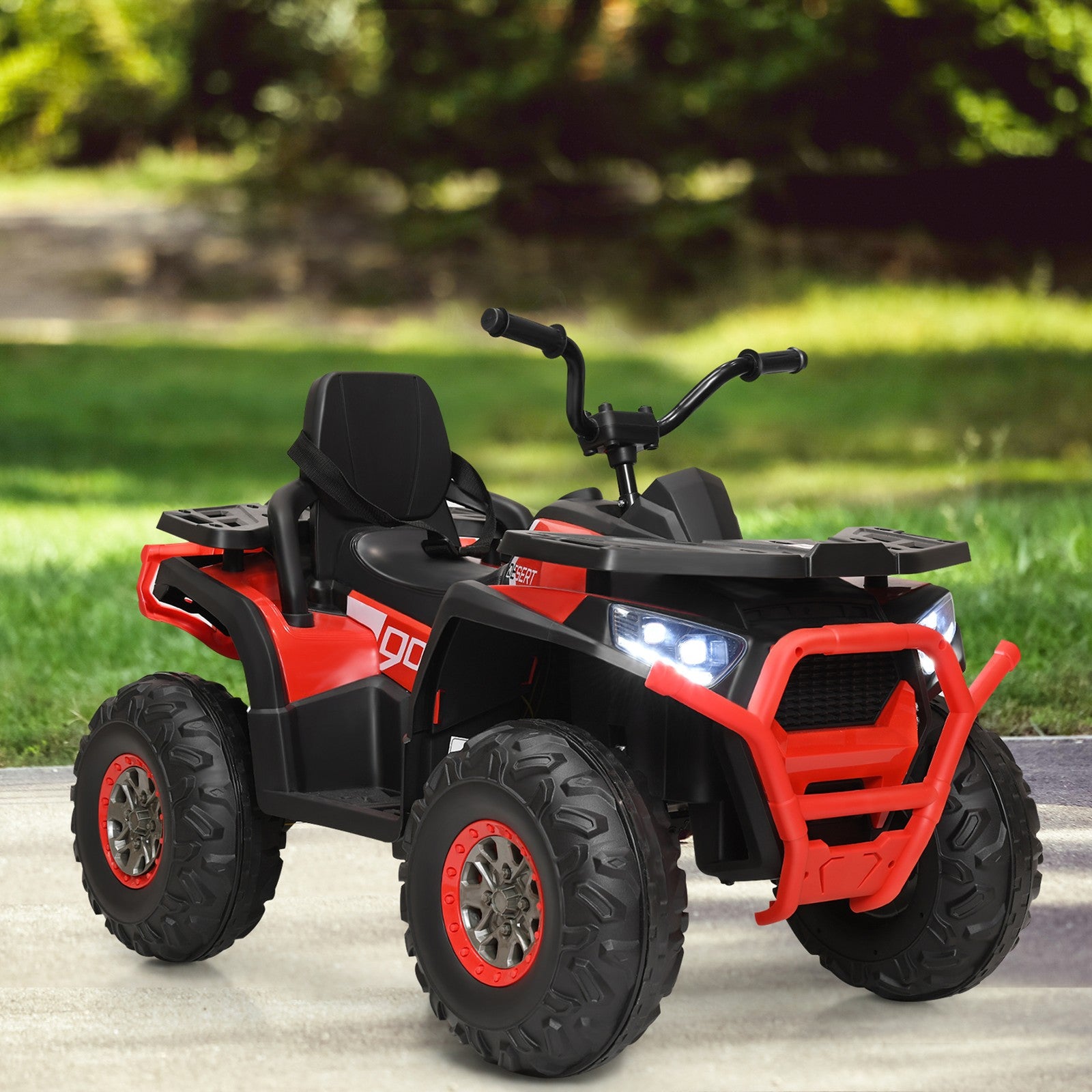 12V Electric Kids Ride-On Red ATV 4-Wheeler Quad with LED Lights Trend Times 2
