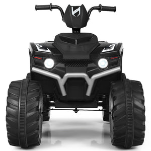 12V Electric Kids Ride-On ATV 4-Wheeler Quad with Music and LED Lights Black Trend Times 3