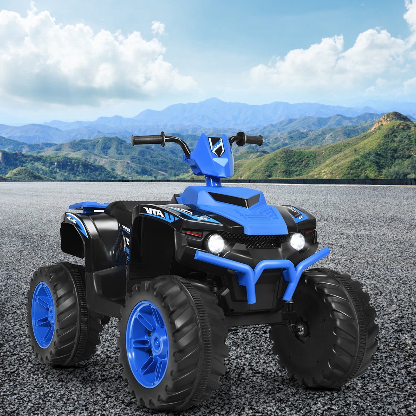12V Electric Kids Ride-On ATV 4-Wheeler Quad with Music and LED Lights Navy Trend Times 2