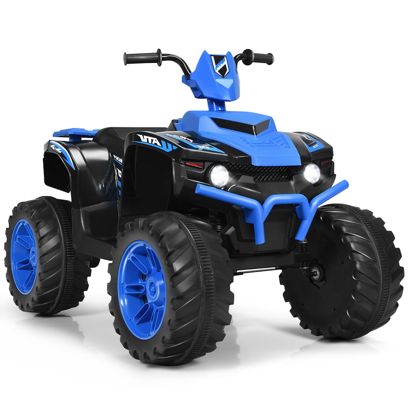 12V Electric Kids Ride-On ATV 4-Wheeler Quad with Music and LED Lights Navy Trend Times 4