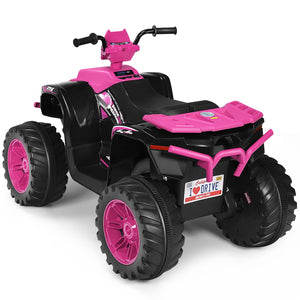 12V Electric Kids Ride-On 4 Wheeler ATV Quad with Music and LED Lights Pink Trend Times 5