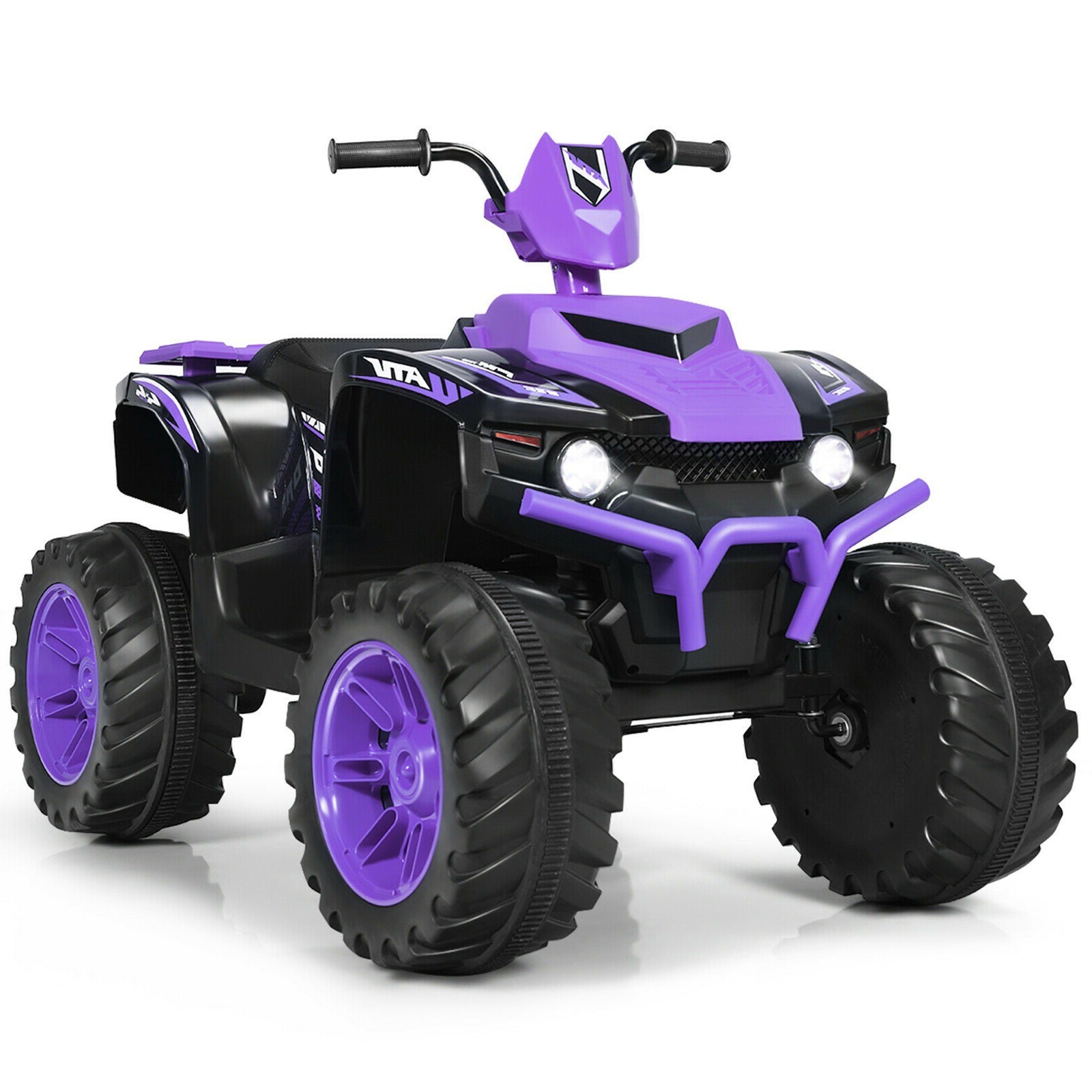 12V Electric Kids Ride-On ATV 4 Wheeler Quad with Music and LED Lights Purple Trend Times 0