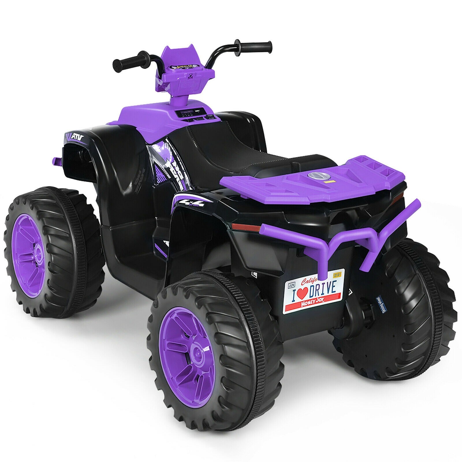12V Electric Kids Ride-On ATV 4 Wheeler Quad with Music and LED Lights Purple Trend Times 8
