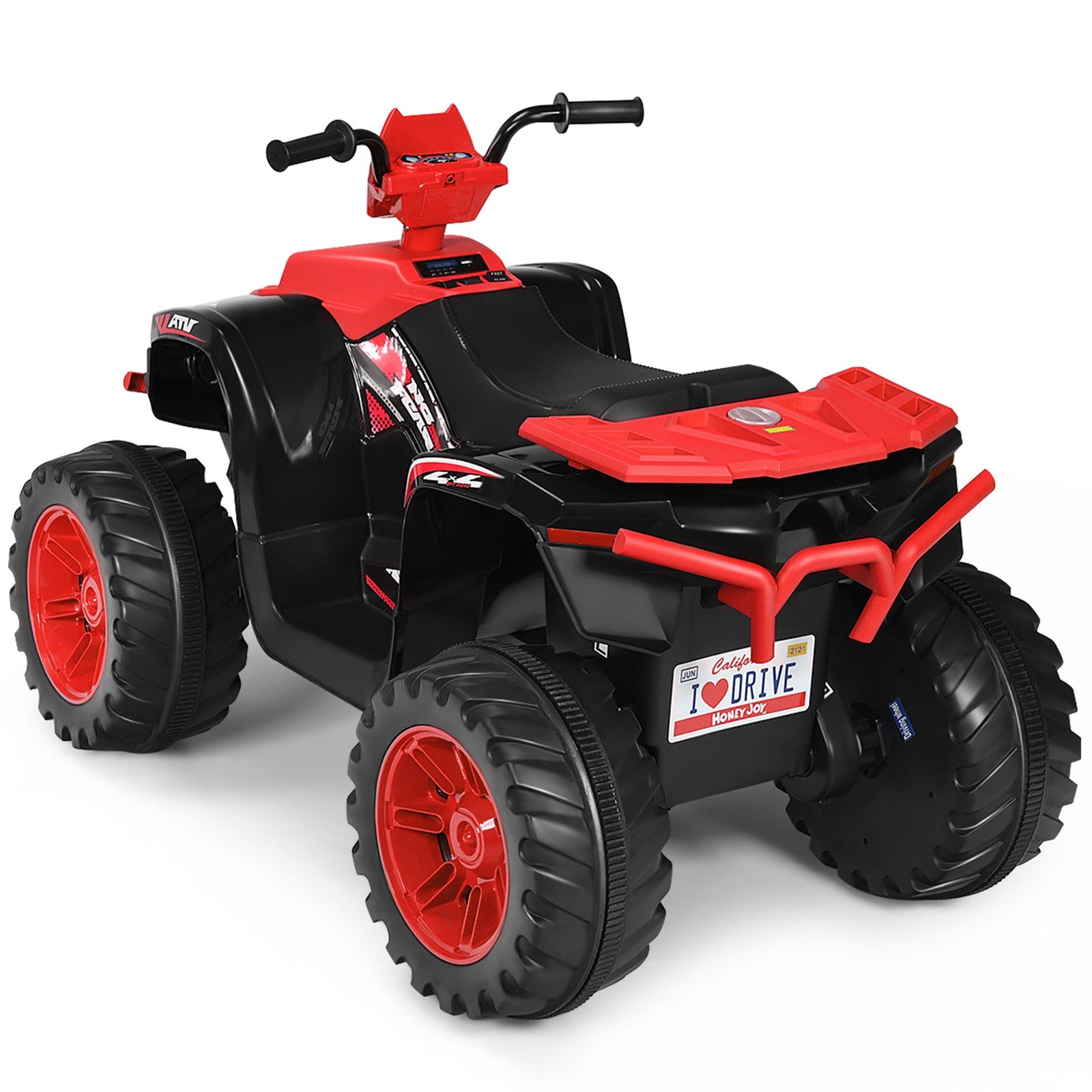12V Electric Kids Ride-On 4 Wheeler ATV Quad with Music and LED Lights Red Trend Times 5