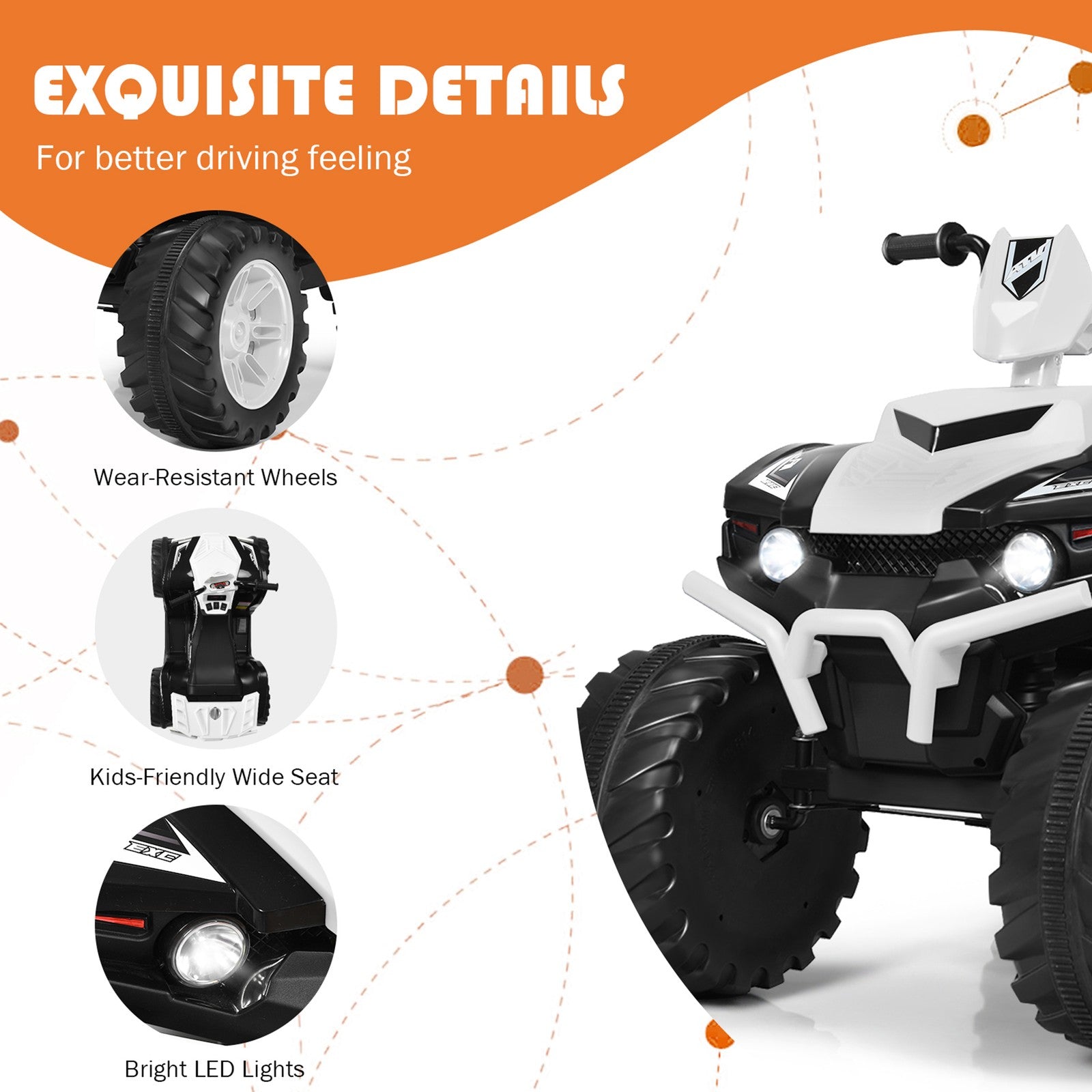 12V Electric Kids Ride-On ATV 4-Wheeler Quad with Music and LED Lights Trend Times 8