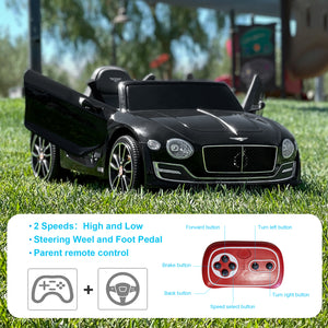 12V Licensed Bentley-Style Electric Ride-On Car for Kids with Remote Control and LED Lights Trend Times 2
