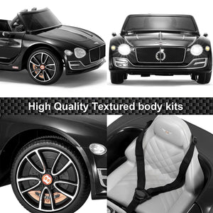 12V Electric Kids Ride-On Car Bentley Style with Remote Control and LED Lights Black Trend Times 4