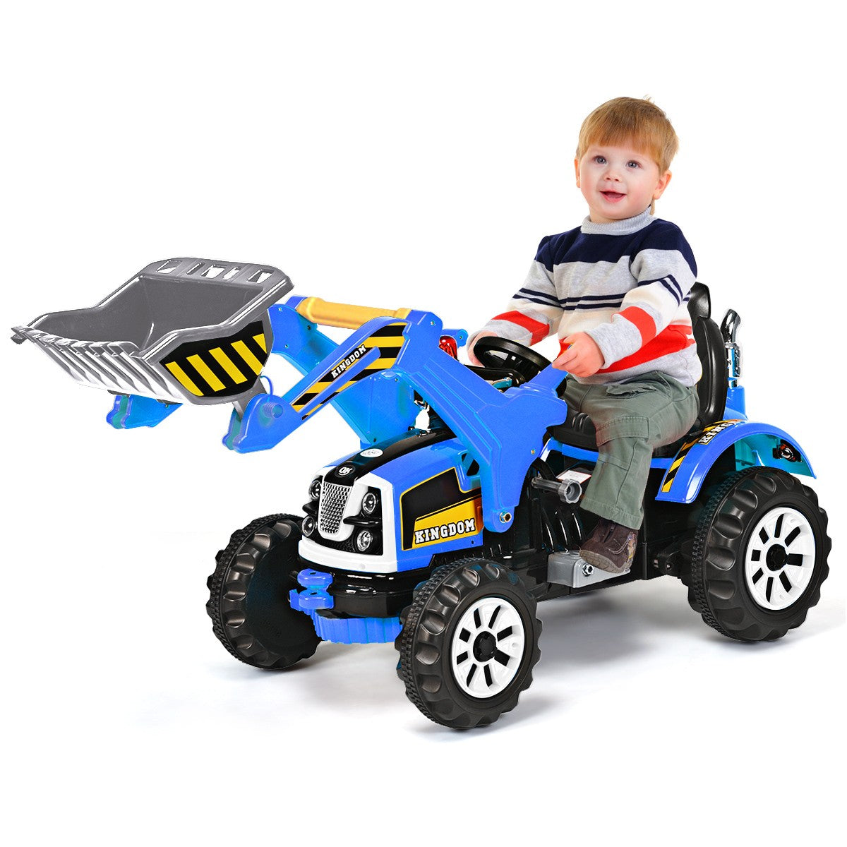 12V Electric Ride-On Excavator Truck for Toddlers Kids Blue Trend Times 0