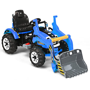 12V Electric Ride-On Excavator Truck for Toddlers Kids Blue Trend Times 3