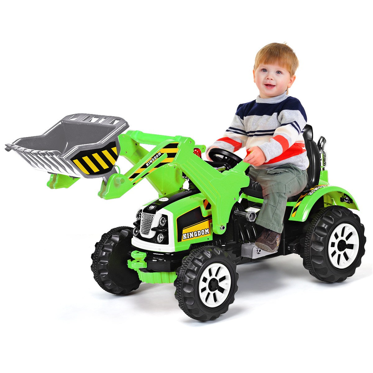 12V Electric Ride-On Truck Excavator for Toddlers Kids Green Toy Car Trend Times Variant 0