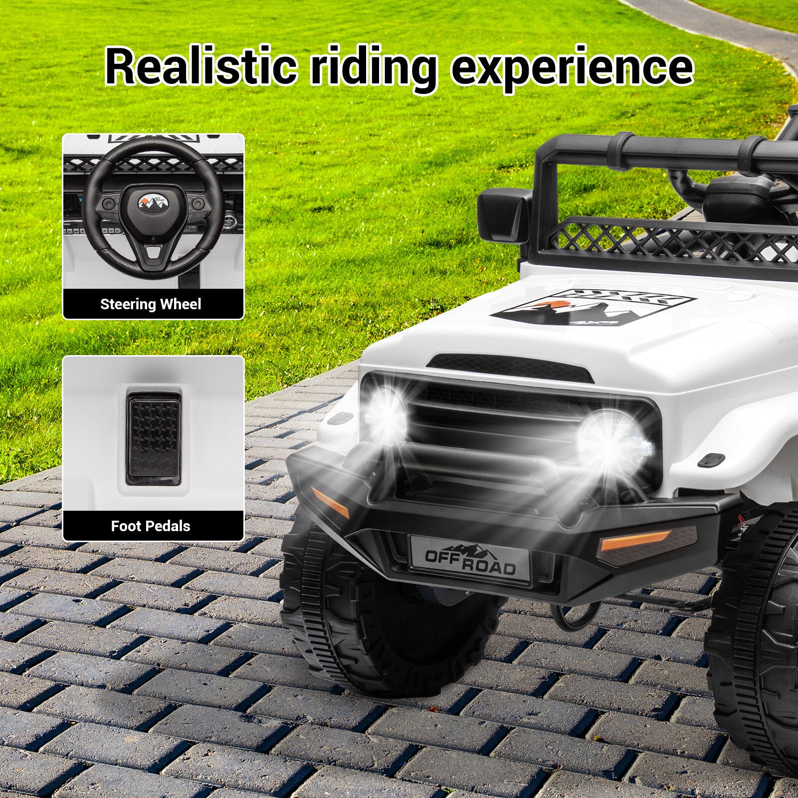 12V Electric Kids Ride-On Jeep Car with Power Wheels, 2-Seater, Music, and Remote Control Trend Times 3