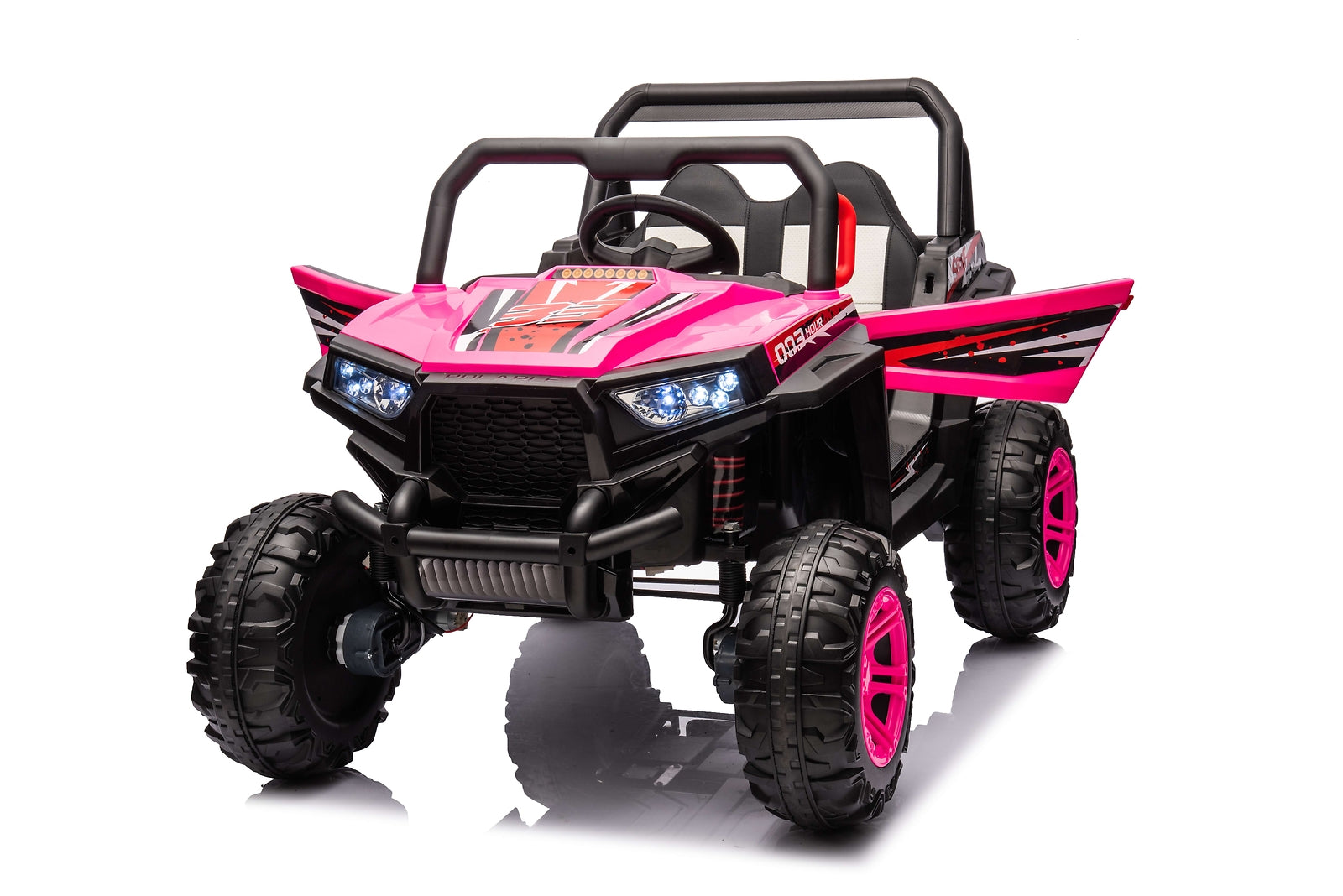 12V Electric Kids Ride-On Off-Road UTV Toy Car with 4 Wheels, Seat Belt, Leather Seat, and Remote Control Trend Times 3