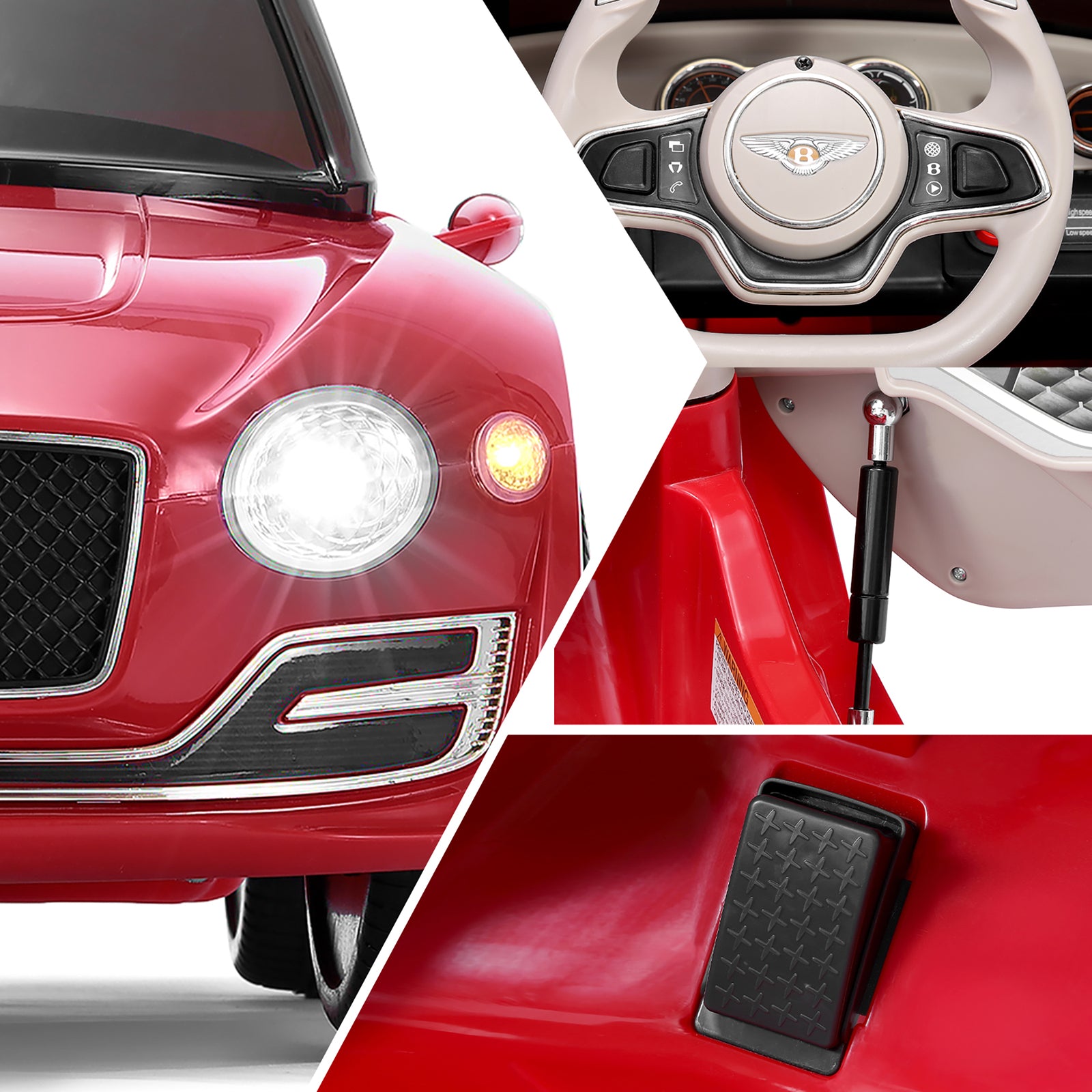 12V Electric Kids Ride-On Car with LED Lights and Remote Control Bentley Style Trend Times 11