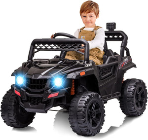 12V Electric Kids Ride-On Truck Toy with 3 Speeds, MP3, LED Lights, and Parent Remote Control Trend Times 13