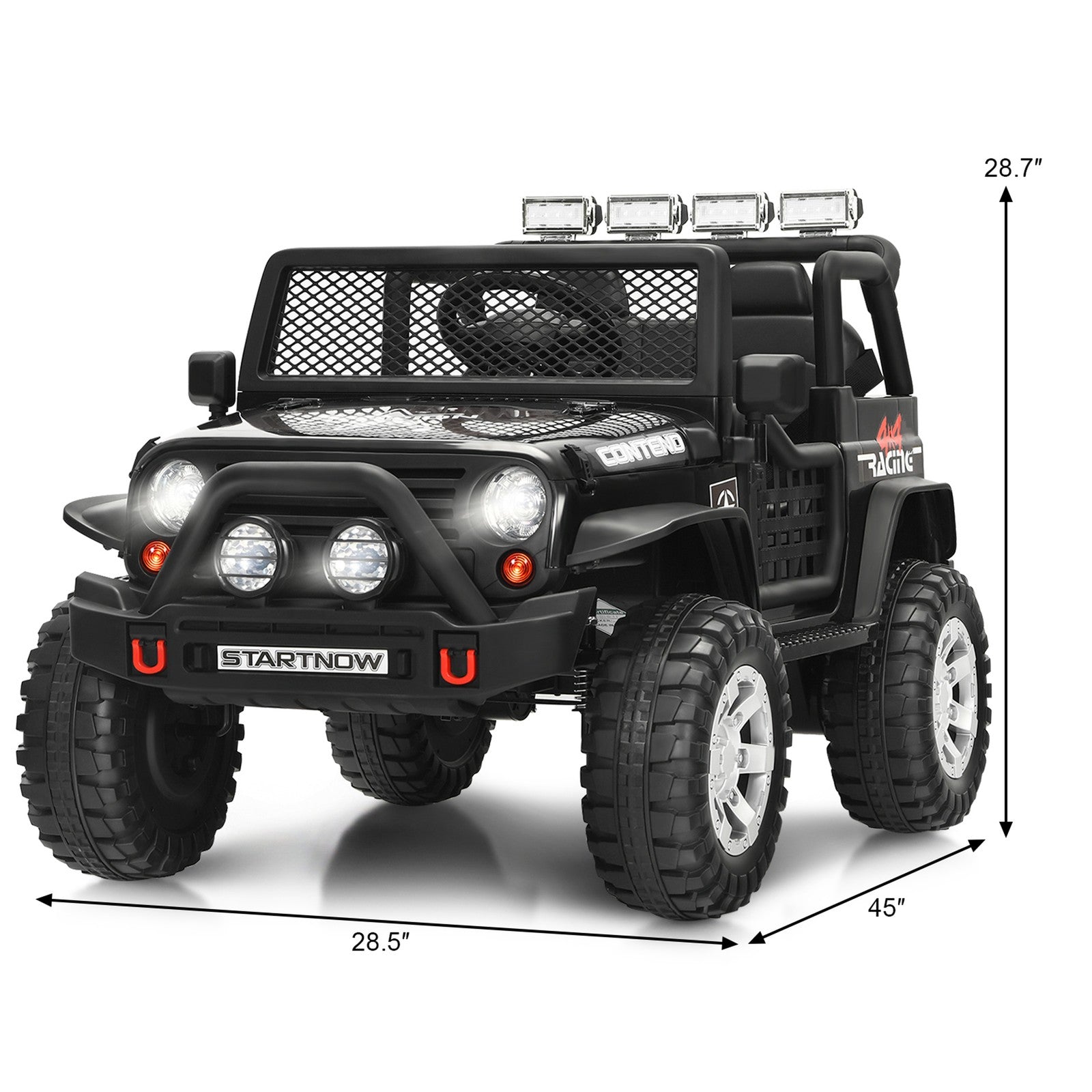 12V Electric Kids Ride-On Truck with MP3, Horn, and 2.4G Remote Control - Black Trend Times 1