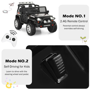 12V Electric Kids Ride-On Truck with MP3, Horn, and 2.4G Remote Control - Black Trend Times 4