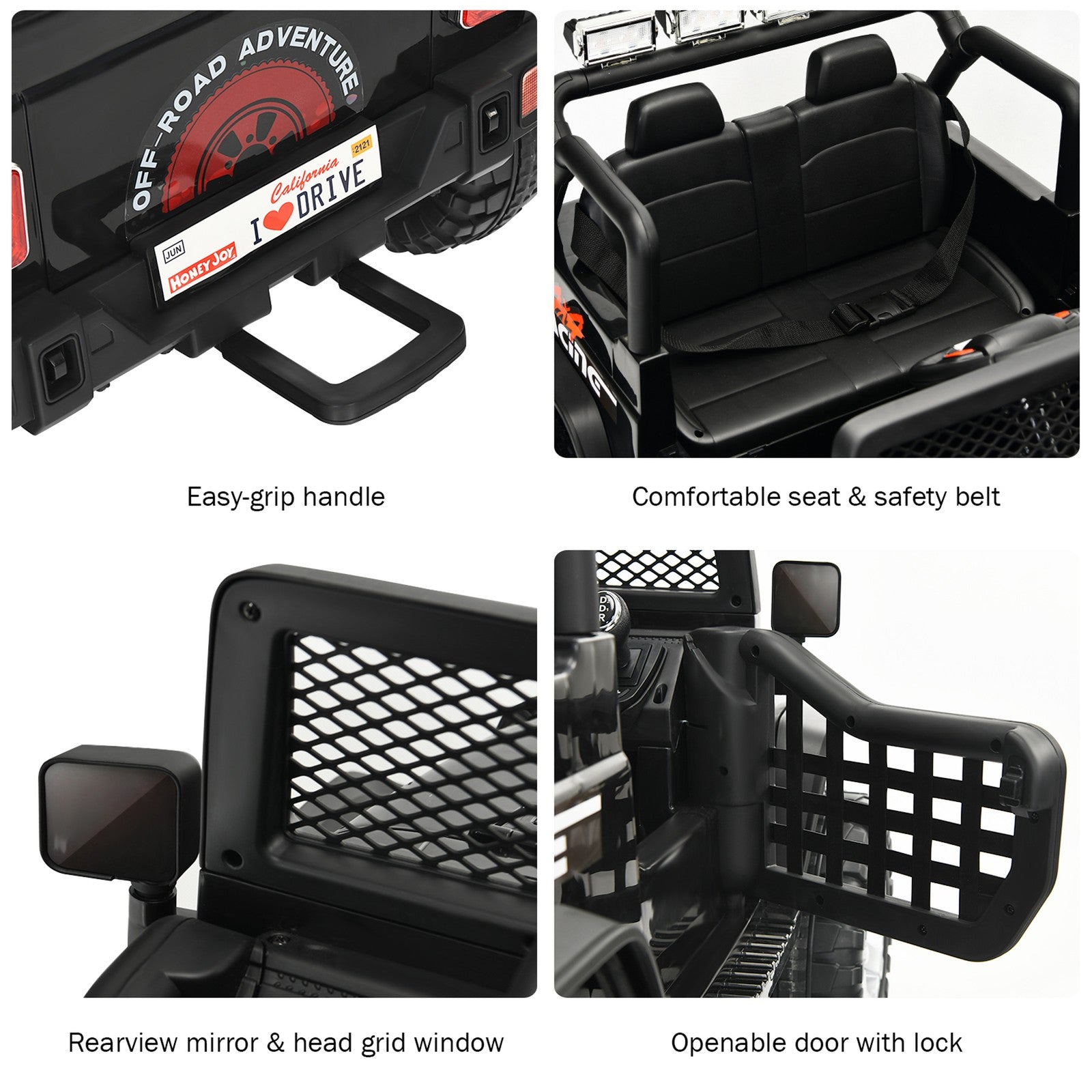 12V Electric Kids Ride-On Truck with MP3, Horn, and 2.4G Remote Control - Black Trend Times 6