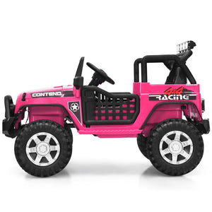 12V Electric Kids Ride-On Truck with MP3, Horn, and 2.4G Remote Control - Pink Trend Times 7