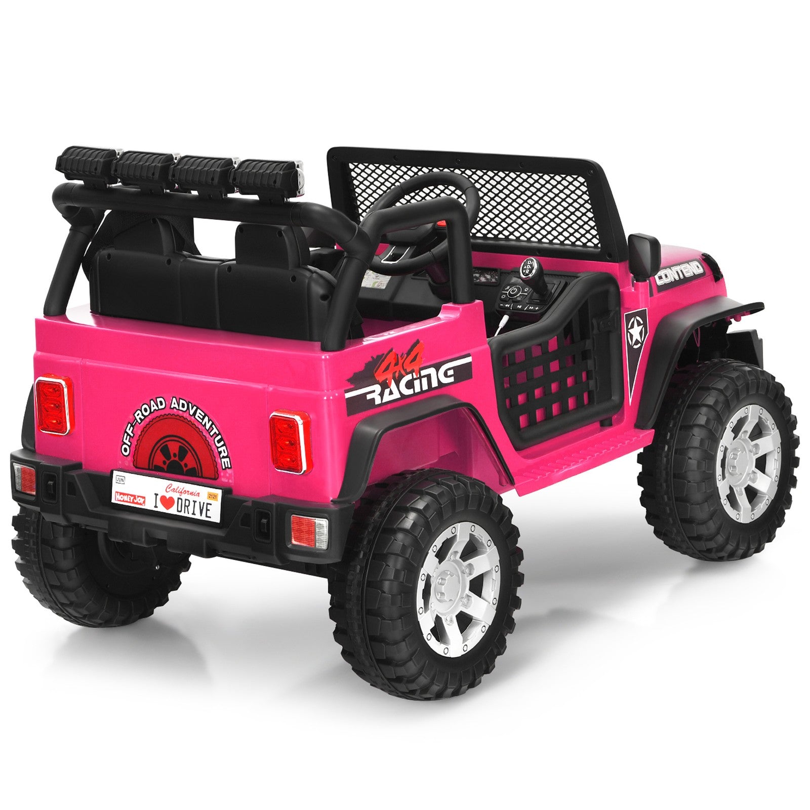 12V Electric Kids Ride-On Truck with MP3, Horn, and 2.4G Remote Control - Pink Trend Times 9