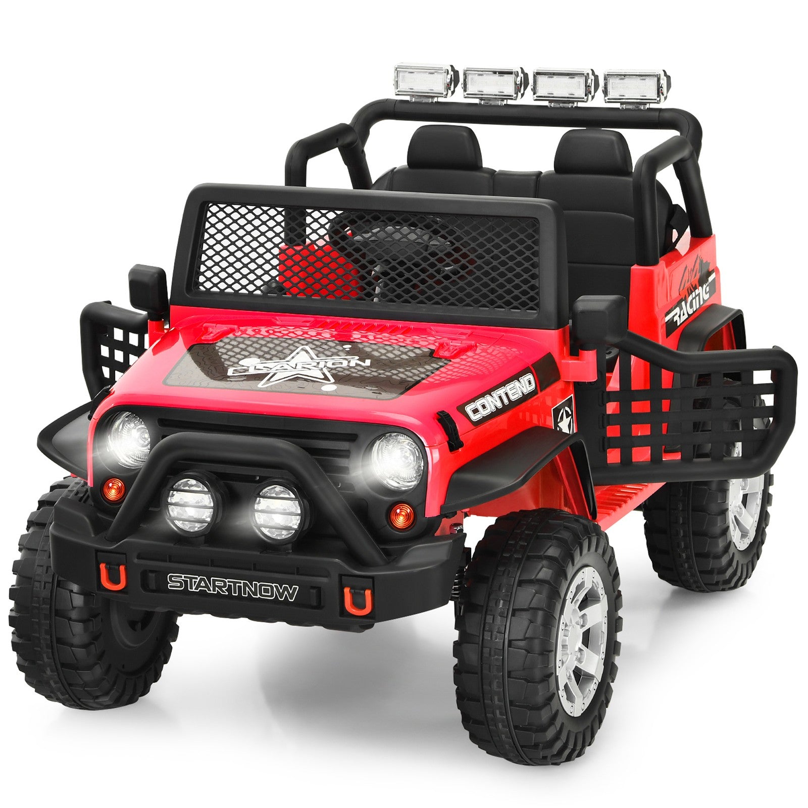 12V Electric Kids Ride-On Truck with MP3, Horn, and 2.4G Remote Control in Red Trend Times 0