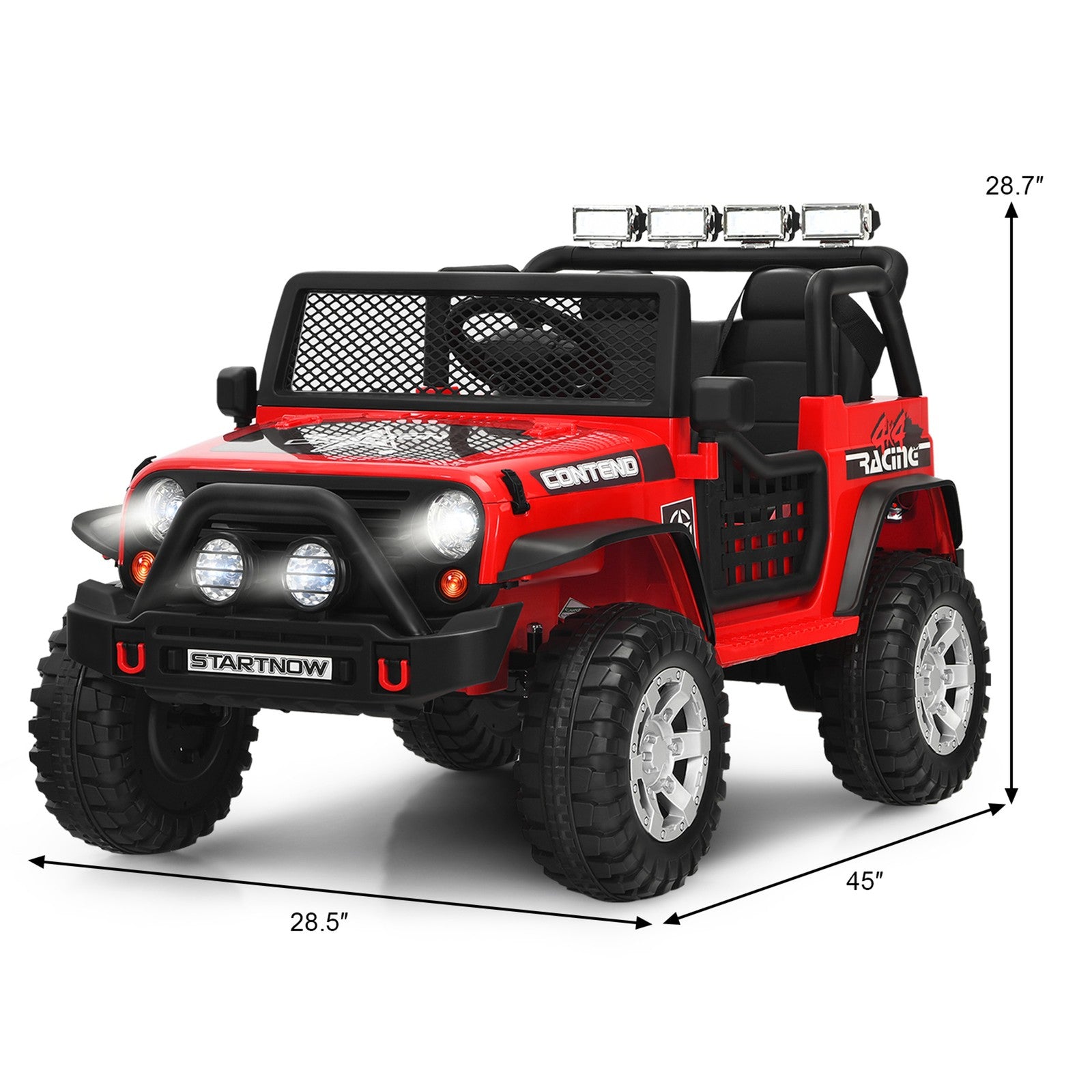 12V Electric Kids Ride-On Truck with MP3, Horn, and 2.4G Remote Control in Red Trend Times 1