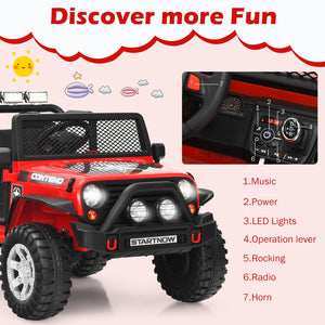 12V Electric Kids Ride-On Truck with MP3, Horn, and 2.4G Remote Control in Red Trend Times 3
