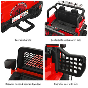 12V Electric Kids Ride-On Truck with MP3, Horn, and 2.4G Remote Control in Red Trend Times 6