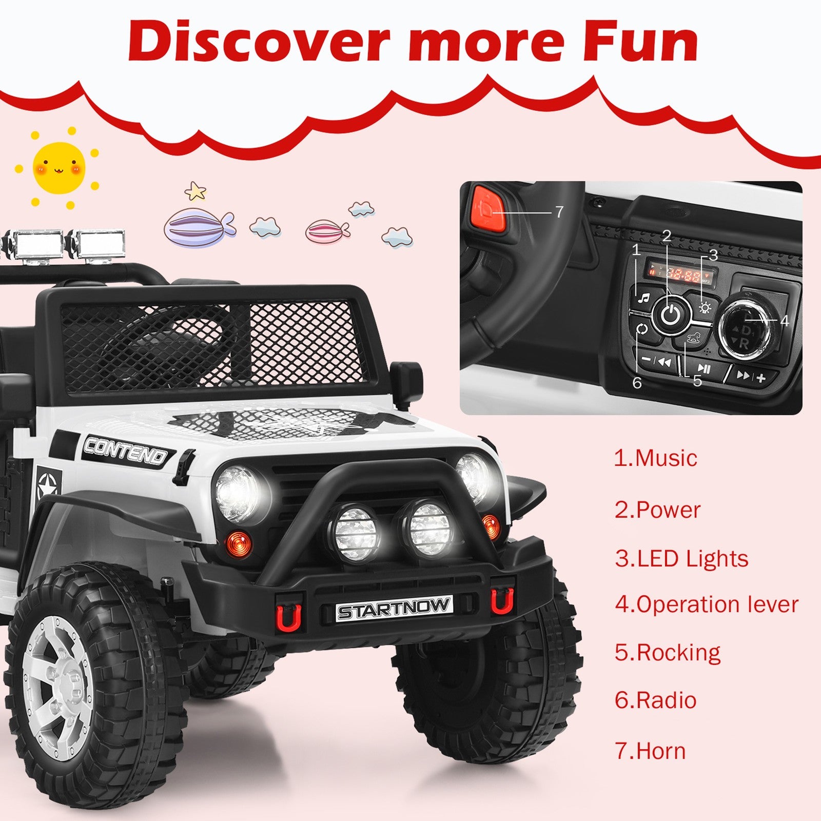 12V Electric Kids Ride-On Truck with MP3, Horn, and 2.4G Remote Control Trend Times 3