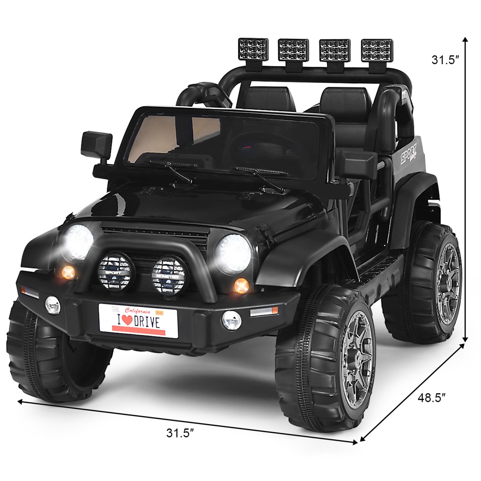 12V Electric Kids Ride-On Car with Remote Control, Storage Box, and Music – Black Trend Times 1