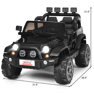 12V Electric Kids Ride-On Car with Remote Control, Storage Box, and Music – Black Trend Times 1