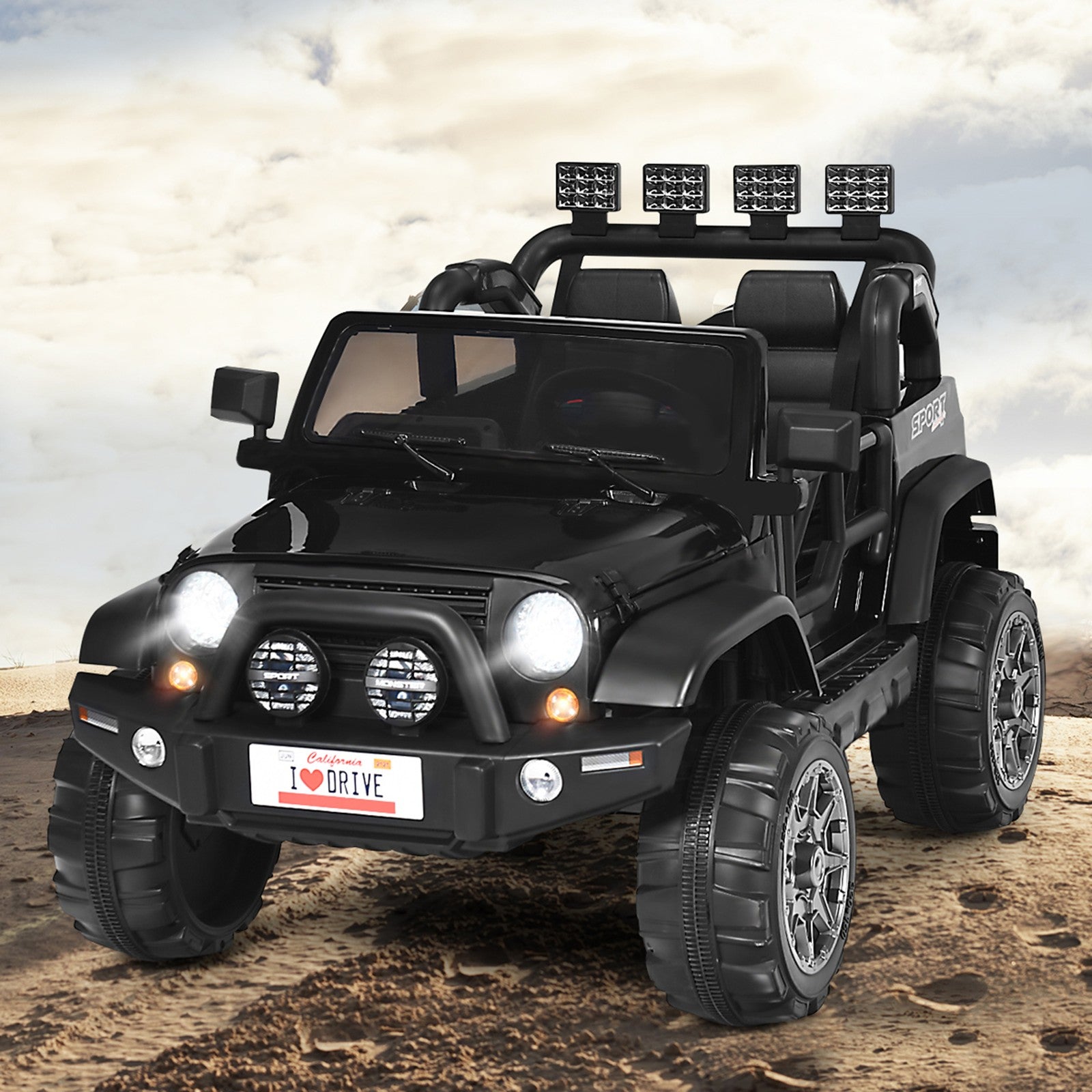 12V Electric Kids Ride-On Car with Remote Control, Storage Box, and Music – Black Trend Times 2