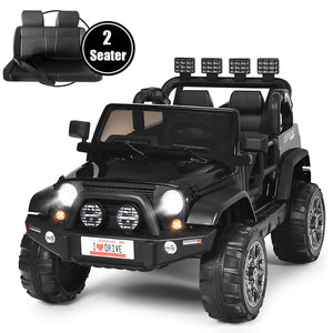12V Electric Kids Ride-On Car with Remote Control, Storage Box, and Music – Black Trend Times 3