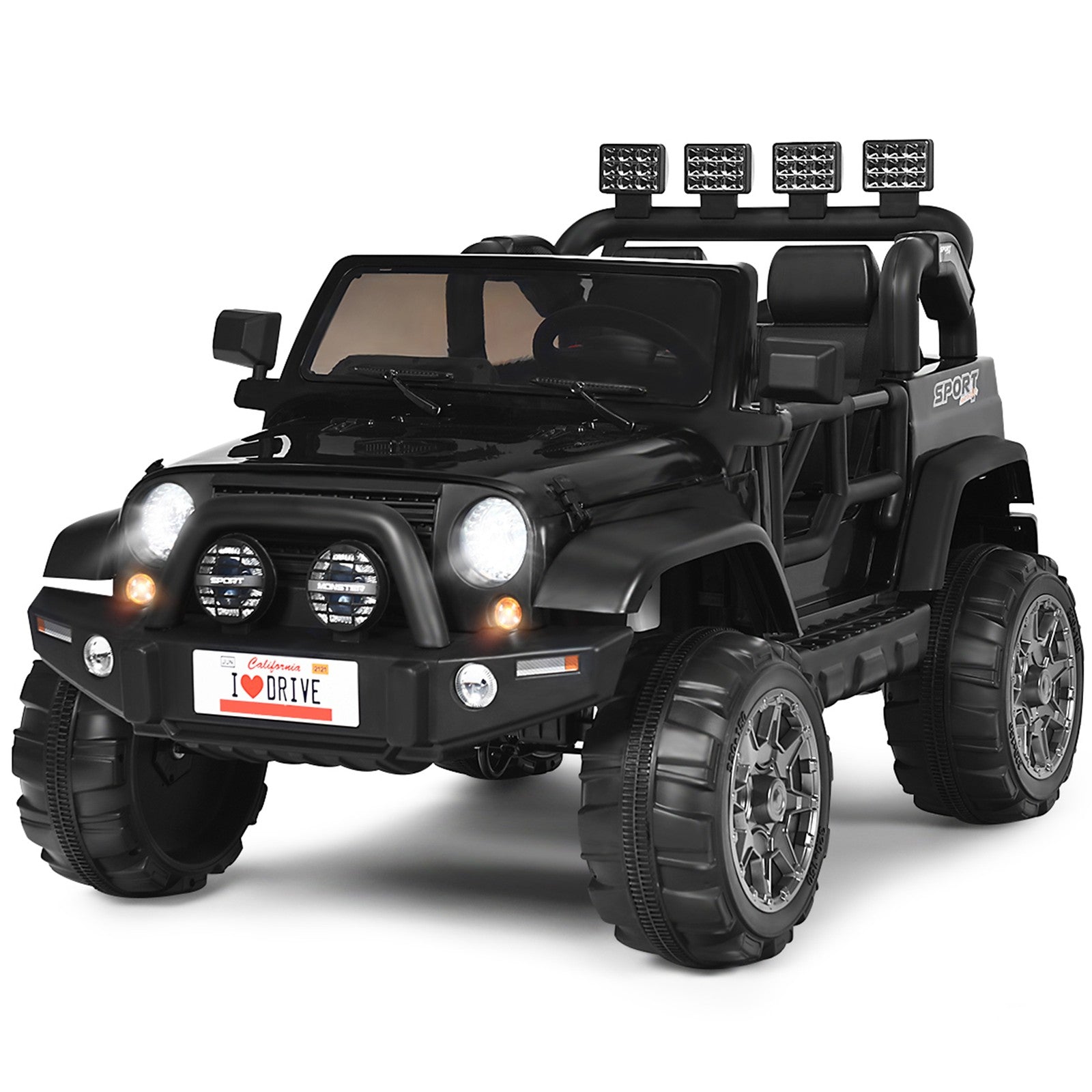 12V Electric Kids Ride-On Car with Remote Control, Storage Box, and Music – Black Trend Times 5