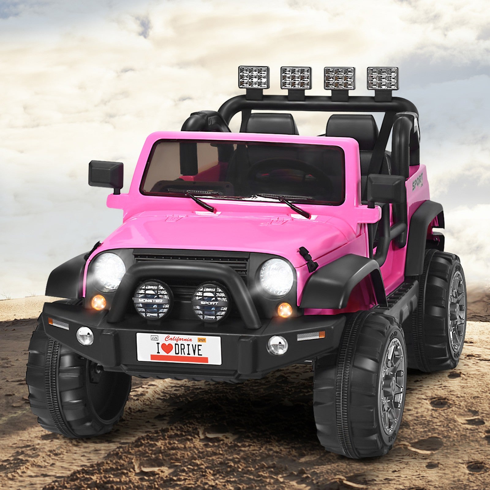 12V Pink Electric Ride-On Car for Kids with Remote Control, Storage Box, and Music Trend Times 2
