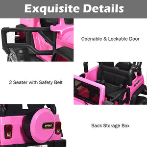12V Pink Electric Ride-On Car for Kids with Remote Control, Storage Box, and Music Trend Times 9